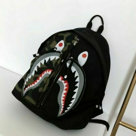Bape Shark Backpack >> A Bathing Ape 1st Green Camo Shark Head Backpack Nwt Bape Shark Backpack >> A Bathing Ape 1st Green Camo Shark Head Backpack Nwt